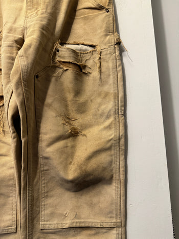 2000S THRASHED CARHARTT DOUBLE KNEE CARPENTER PANTS TAN