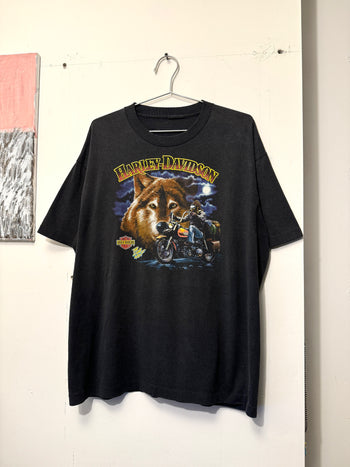 1980S HARLEY DAVIDSON FADED LONE WOLF TEE