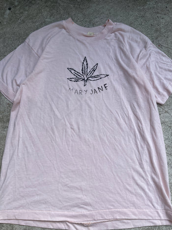 1980s MARY JANE MARIJUANA LEAF HAND DRAWN TEE