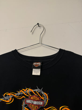 2000s HARLEY DAVIDSON BARBED WIRE FLAME LONGSLEEVE TEE