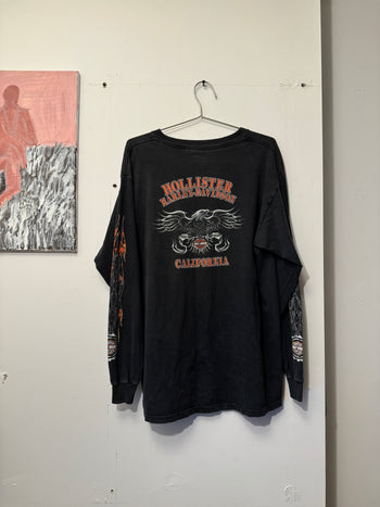 2000s HARLEY DAVIDSON METAL BAT WING FLAME LONGSLEEVE TEE