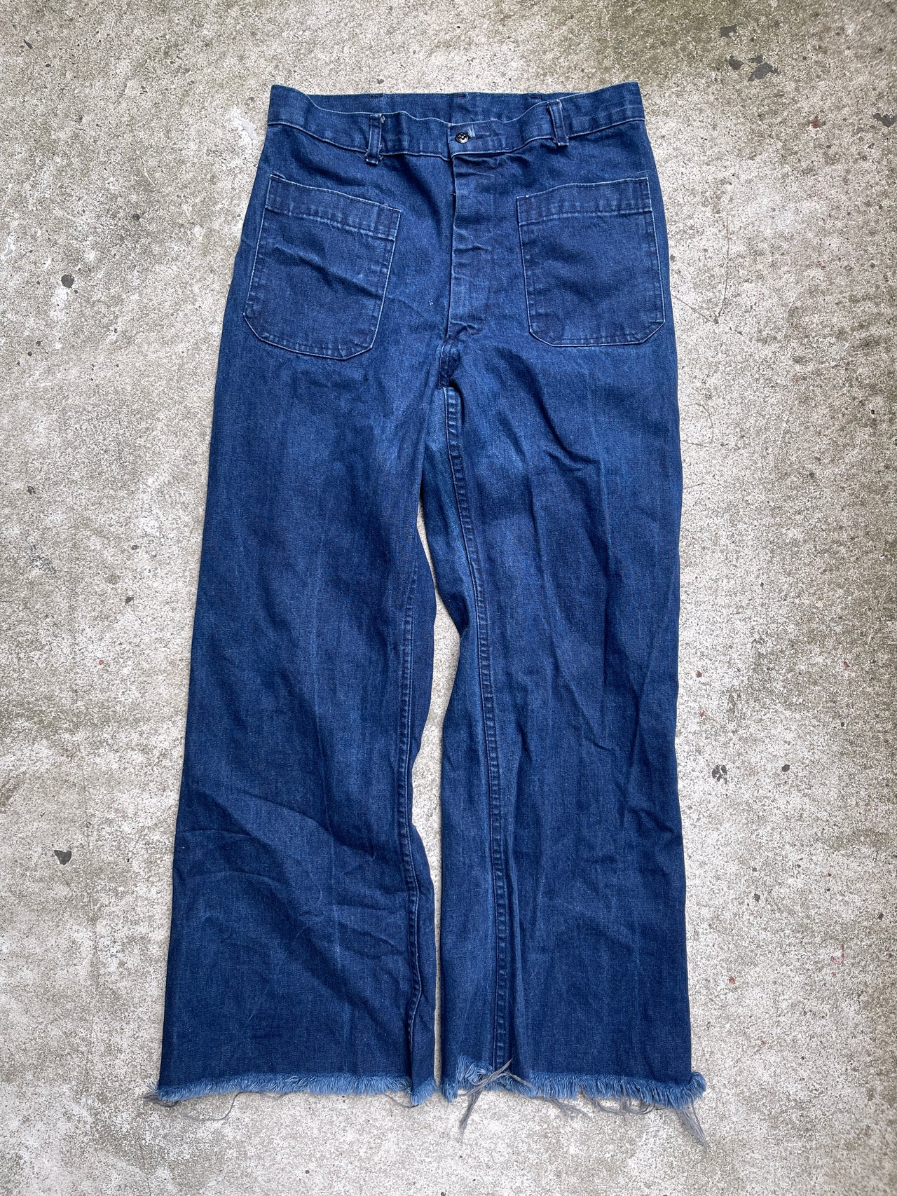 1980S SEAFARER USN DENIM WIDE BOTTOM FLARE JEANS