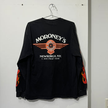 2000S HARLEY DAVIDSON FLAME V-TWIN ENGINE LONGSLEEVE TEE