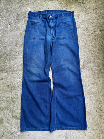 1980s USN SEAFARER DUNGAREE WIDE BOTTOM DENIM JEANS