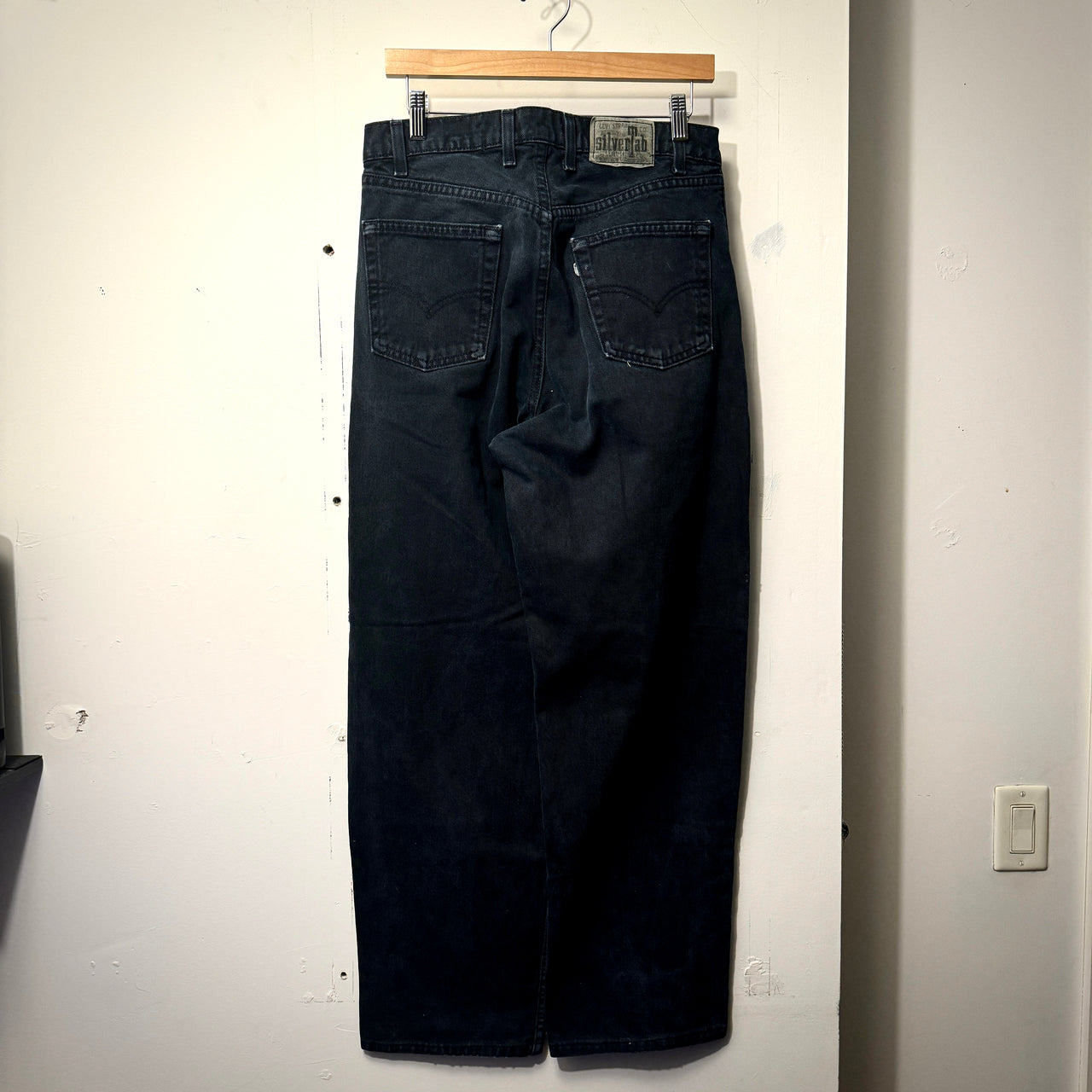 1990S LEVI'S SILVERTAB BAGGY BLACK DENIM JEANS