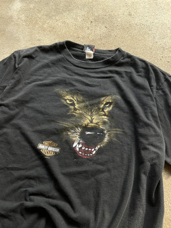 2000s HARLEY DAVIDSON FADED WOLF TEE