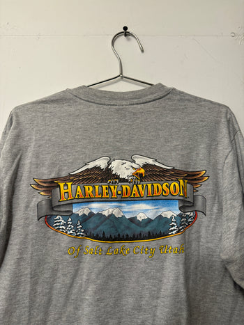 1990s HARLEY DAVIDSON FLAME LOGO LONGSLEEVE TEE