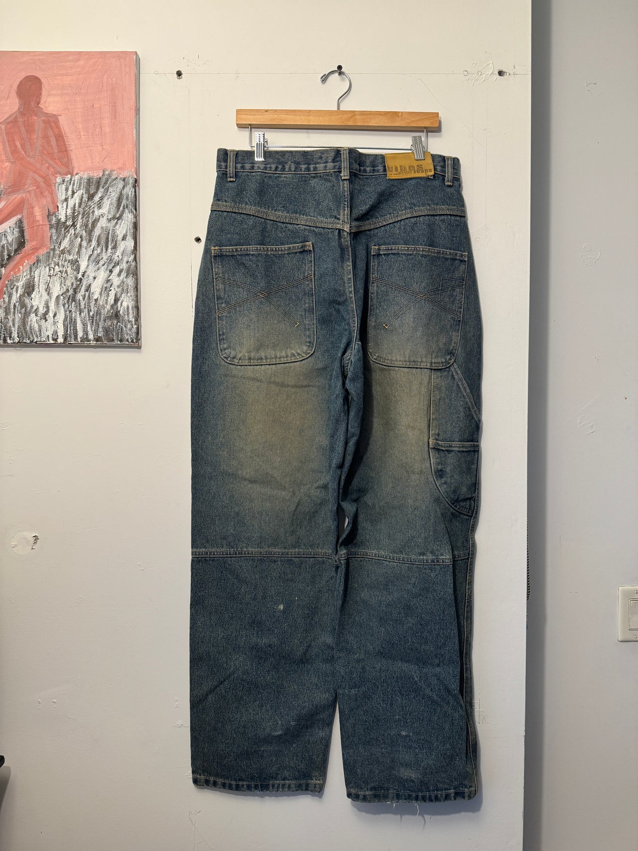 2000s Y2K FADED BAGGY WIDE LEG VIBES SKATER JEANS