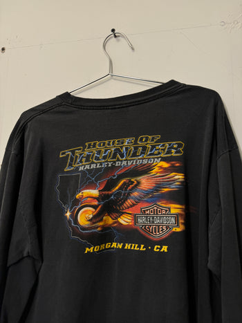 2000S HARLEY DAVIDSON LIGHTNING LONGSLEEVE POCKET TEE