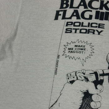 1980s THRASHED BLACK FLAG 4 POLICE STORY TEE