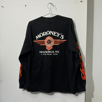 2000S HARLEY DAVIDSON FLAME V-TWIN ENGINE LONGSLEEVE TEE