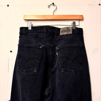 1990S LEVI'S SILVERTAB BAGGY BLACK DENIM JEANS