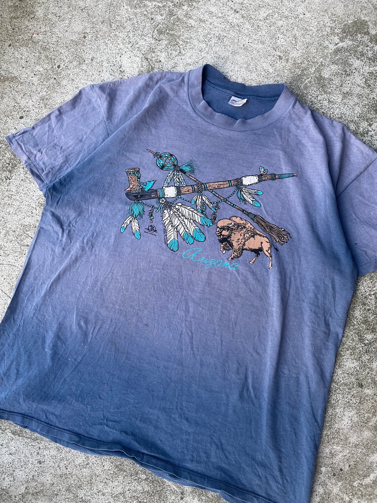 1990s THRASHED NATIVE AMERICAN PIPE TEE