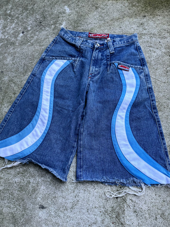 1990s JNCO JEANS HYPNOTIX SHORTS CUT THRASHED