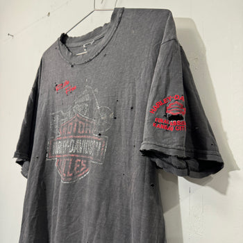 2000s HARLEY DAVIDSON THRASHED FADED RIDE FREE LOGO TEE