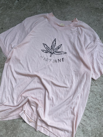 1980s MARY JANE MARIJUANA LEAF HAND DRAWN TEE