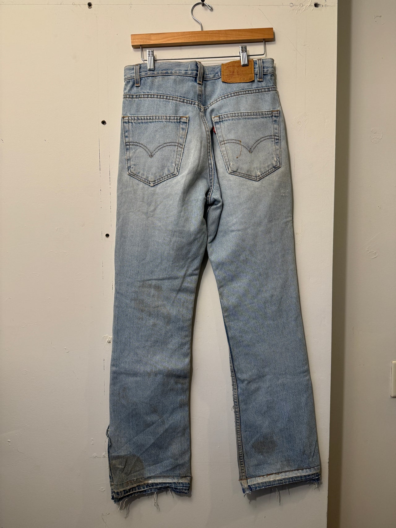 1990s LEVI'S 517 MADE IN USA REPAIRED BOOT CUT DENIM JEANS