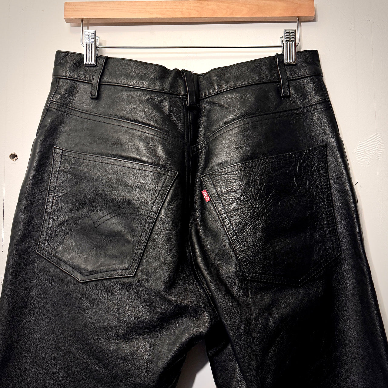 2000s LEVI'S LOT 53 BLACK LEATHER PANTS LIMITED EDITION