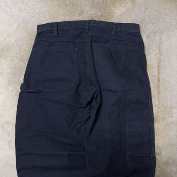 Pantalones de carpintero holgados de lona negra Dickies de los años 2000