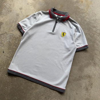 2000s FERRARI LOGO POLO ZIP SHIRT