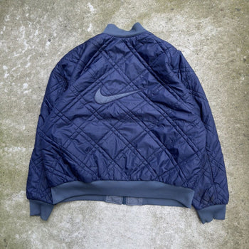 1990s NIKE REVERSIBLE BIG LOGO BLUE BOMBER JACKET XL