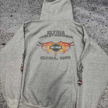 2000S HARLEY DAVIDSON FLAME ZIP UP HOODIE