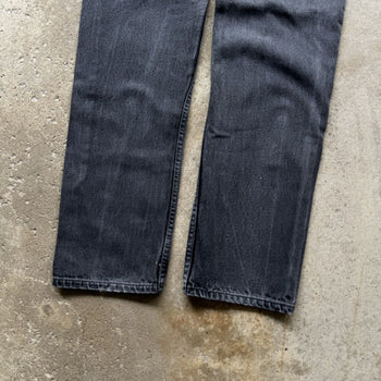 1990s LEVI'S 505 ORANGE TAB FADED BLACK STRAIGHT DENIM JEANS