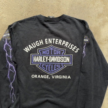 1990s HARLEY DAVIDSON LIGHTNING LOGO LONGSLEEVE TEE