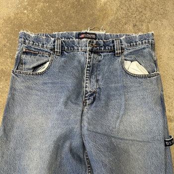 2000s US Polo Assc Thrashed Baggy Wide Leg Jeans