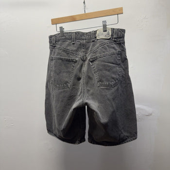 Vintage 1990s Levi’s Silvertab Made in USA Faded Black Loose Baggy Denim Shorts