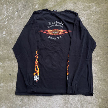 2000S HARLEY DAVIDSON DICE FLAMES LONGSLEEVE TEE