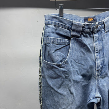 1990s Y2K Baggy Wide Leg Striped Denim Jeans