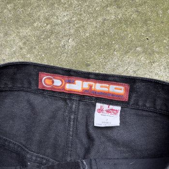 1990s JNCO 1067 DOUBLE BARREL GIRLY STUFF BLACK DENIM JEANS