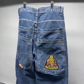 Jnco Buddah Dark Stone Baggy Wide Leg Skater Denim Jeans