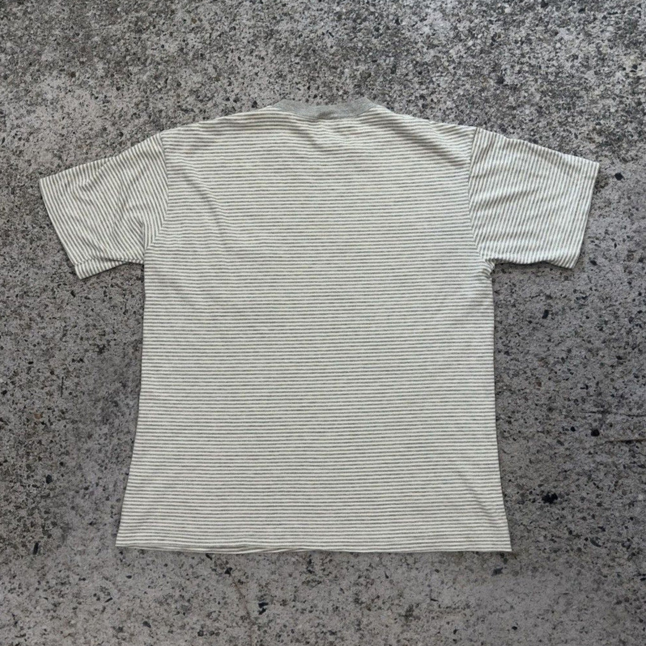 1990s Striped Faded Single Stitch Pocket Tee