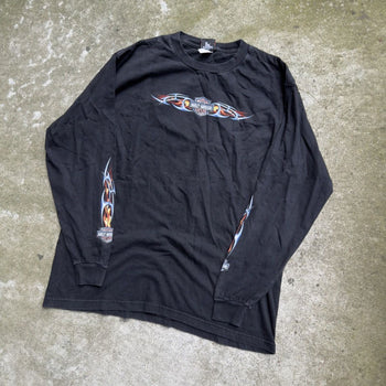 2000s Harley Davidson Blue Flame Longsleeve Tee