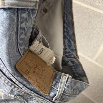 1990s Levi’s Thrashed Faded Distressed Flare Jeans