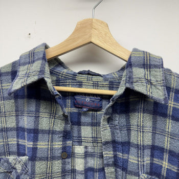 Vintage 1990s Faded Plaid Flannel Shirt