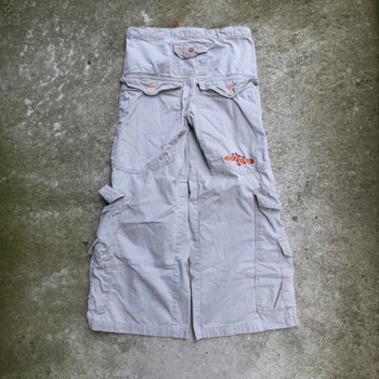 1990s JNCO STREET DIVISION CARGO KHAKI BAGGY FLARE PANTS