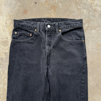 1990s LEVI'S 505 BLACK STRAIGHT DENIM JEANS