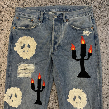 Denim Tears Virgil Abloh Embroidered Levi's 501 Jeans