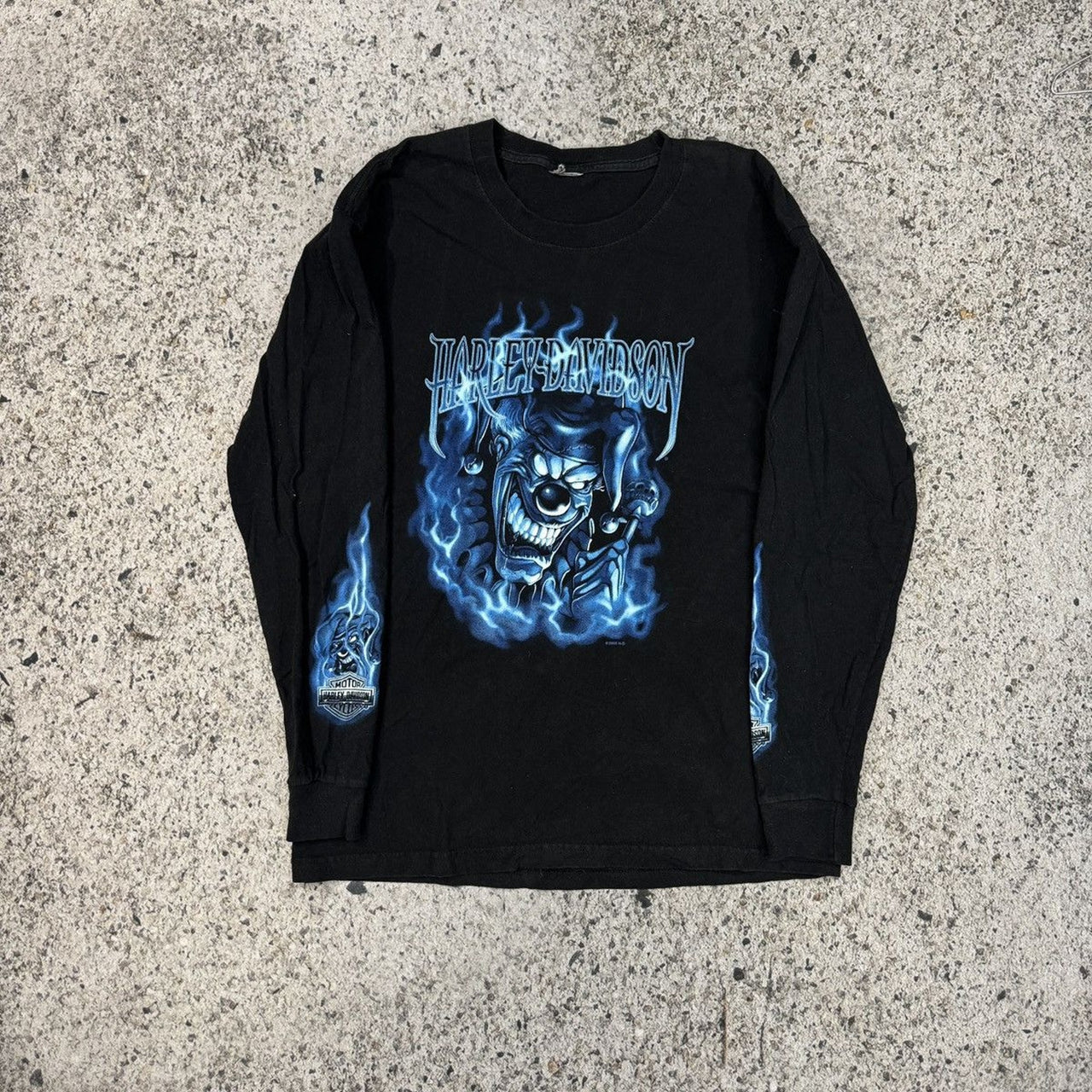 2000s Harley Davidson California Blue Clown Flame Longsleeve