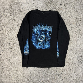 2000s Harley Davidson California Blue Clown Flame Longsleeve