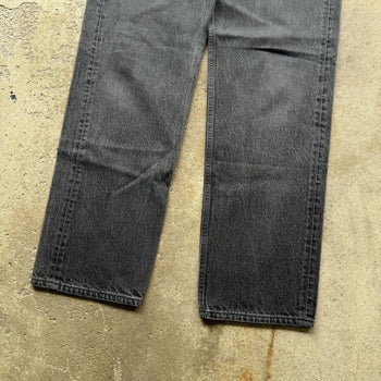 1990s LEVI'S 501 FADED BLACK DENIM JEANS MADE IN USA