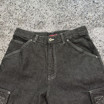Shorts vaqueros skater cargo de pierna ancha y holgados, estilo Y2K, de los años 90