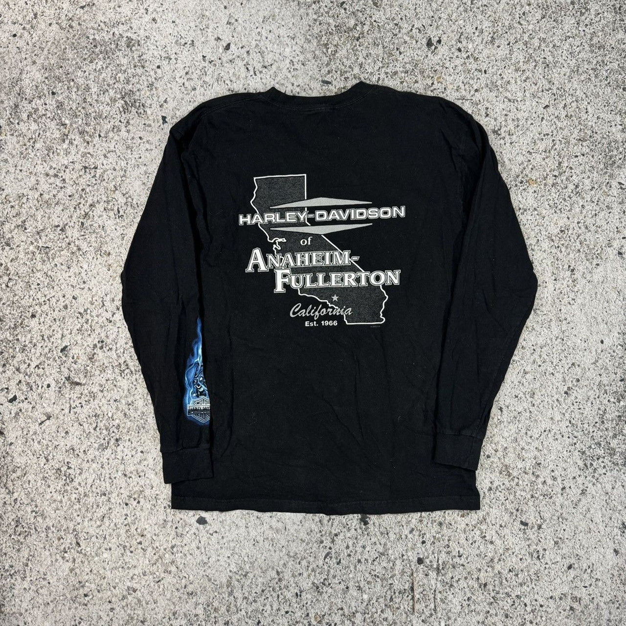 2000s Harley Davidson California Blue Clown Flame Longsleeve
