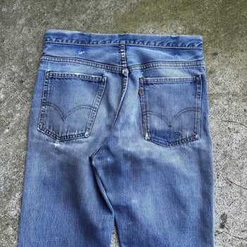 1970s LEVI’S BIG E 646 ORANGE TAB REWORKED DENIM BOOTCUT FLARE JEANS