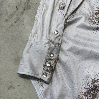 1970s HBARC GABARDINE SILKY WESTERN PEARL SNAP SHIRT