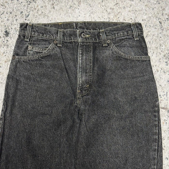 1990s Levi’s 550 Orange Tab Faded Black Denim Jeans