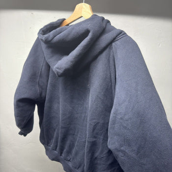 1990s Heavyweight Boxy Wide Fit Quilted Lined Zip Up Hoodie